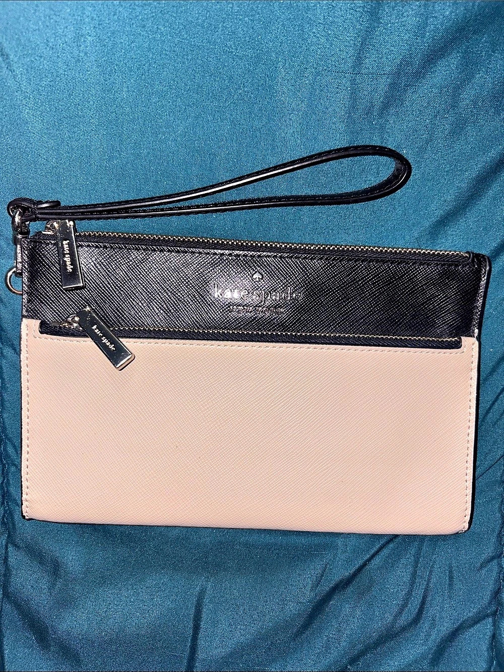 kate spade new york Colorblock Wristlet in Pink & Black